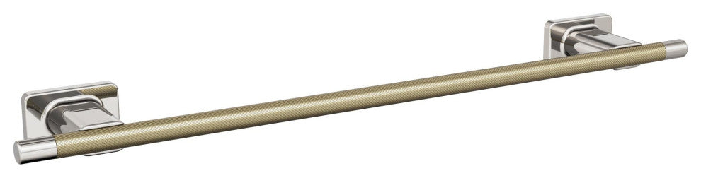 Amerock Esquire Contemporary Towel Bar, Polished Nickel/Golden Champagne, 18" Ce