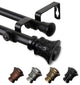 Verena 13/16" Double Curtain Rod Black