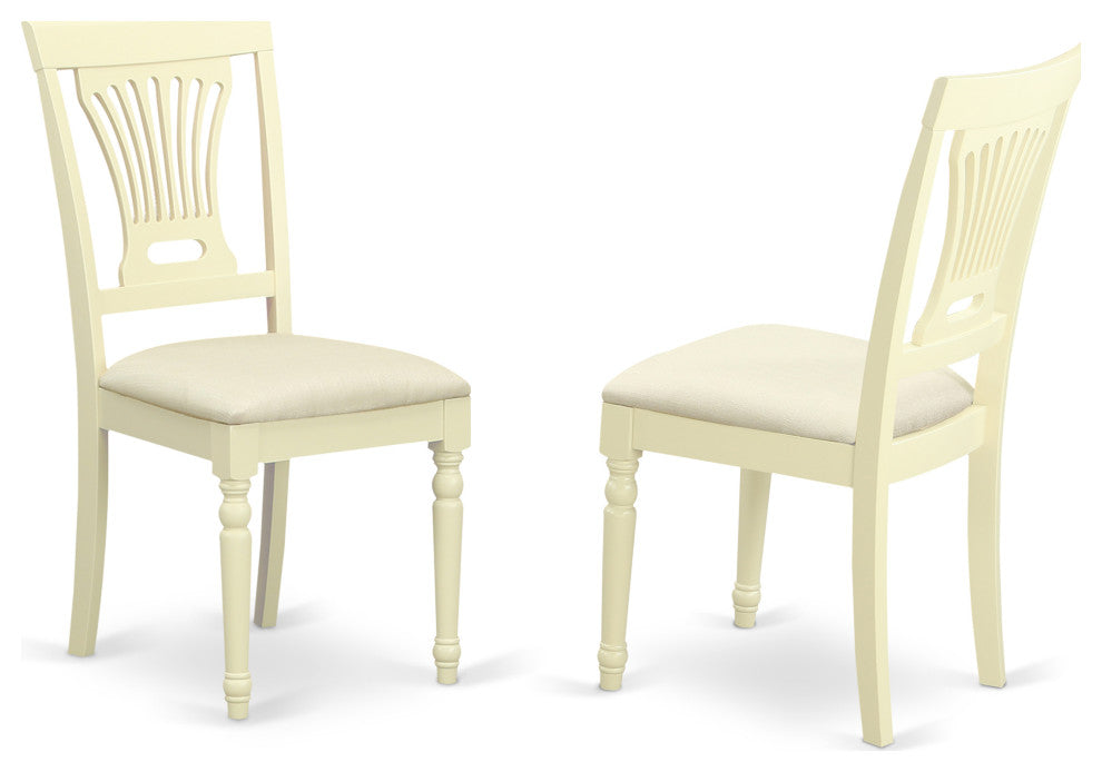 5Pc Kitchen Set, Dinette Table, 4 Chairs, Linen Seat, Buttermilk, Cherry