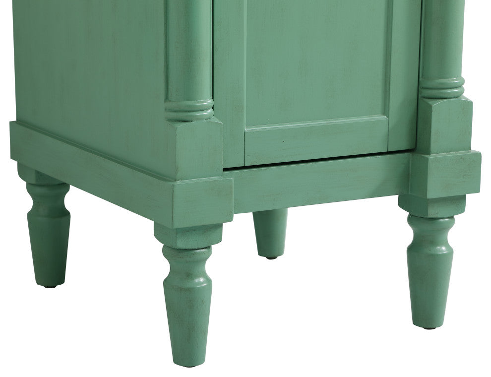 18.5" Single Bathroom Vanity, Vintage Mint With Ivory White Engineered Marble
