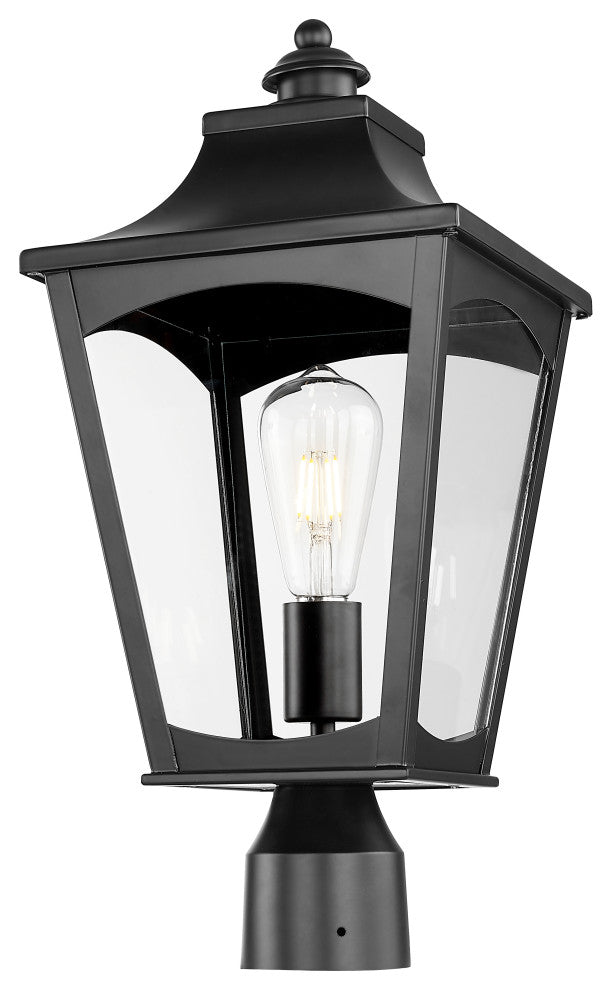 1 Light 9 in. Powder Coated Black Outdoor