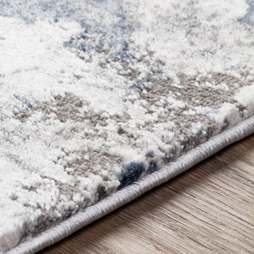 Surya Tibetan TBT-2318 9'x12'4" Rug, Navy/Denim/Light Gray/White
