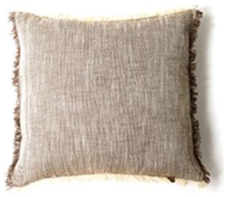 HomeRoots Set of 2 Stone Soft Chambray Accent Pillows