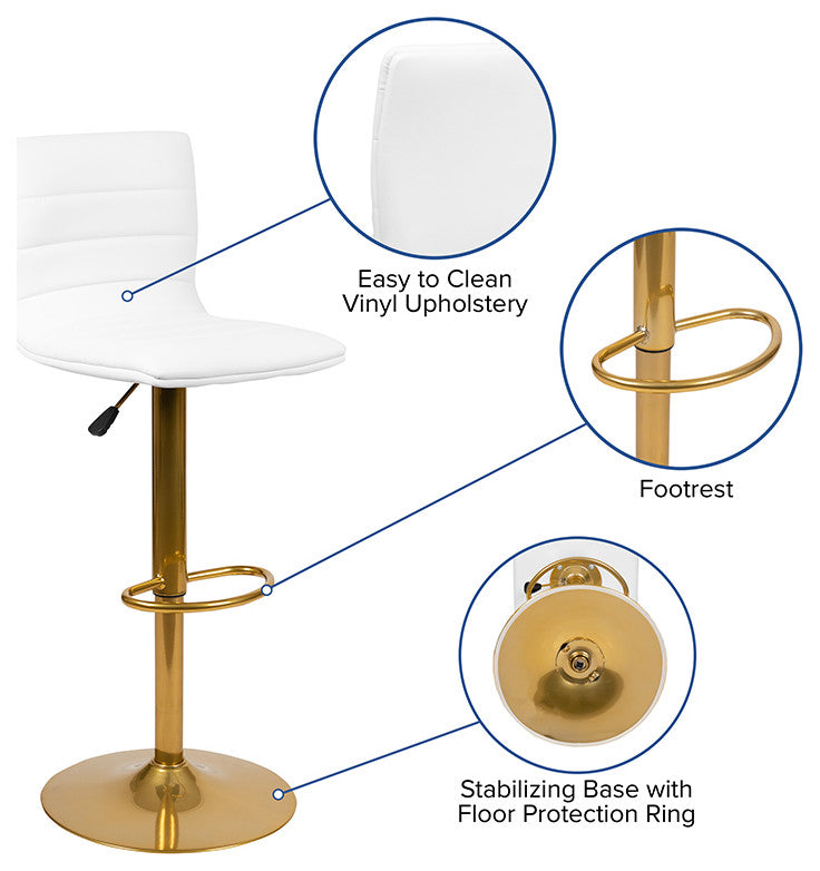 White Vinyl Barstool
