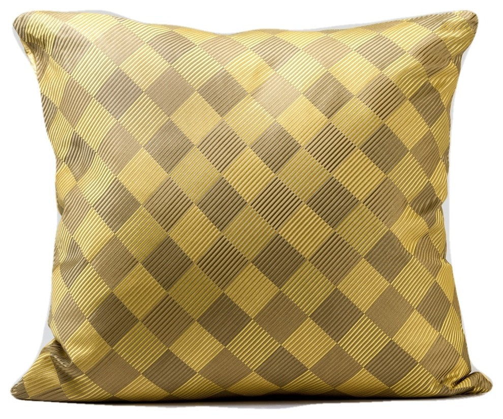 Gold Silk Pillow Cover, 22x22