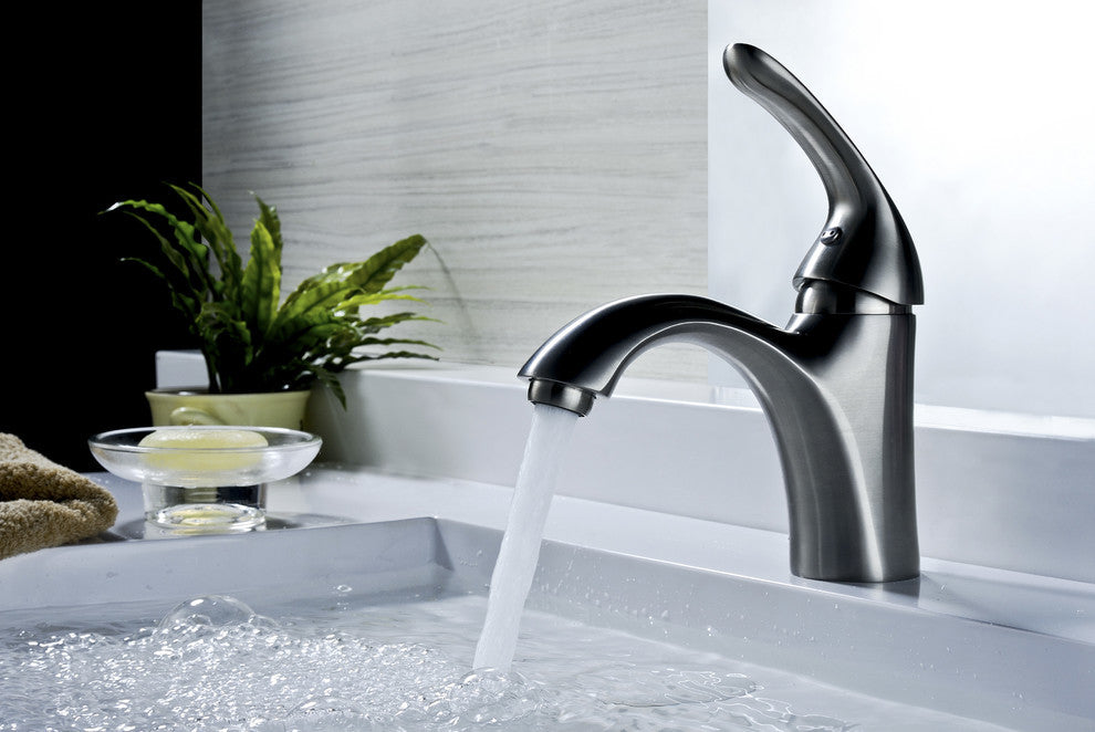 Clavier Single Hole Single Handle Mid-Arc Bathroom Faucet, Brushed Nickel