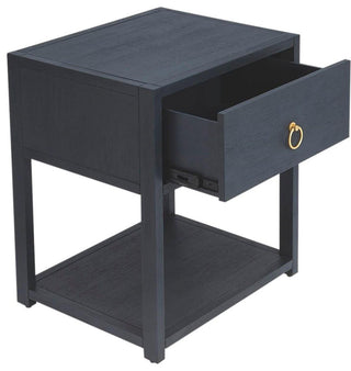 Modern Navy End Table with Drawer