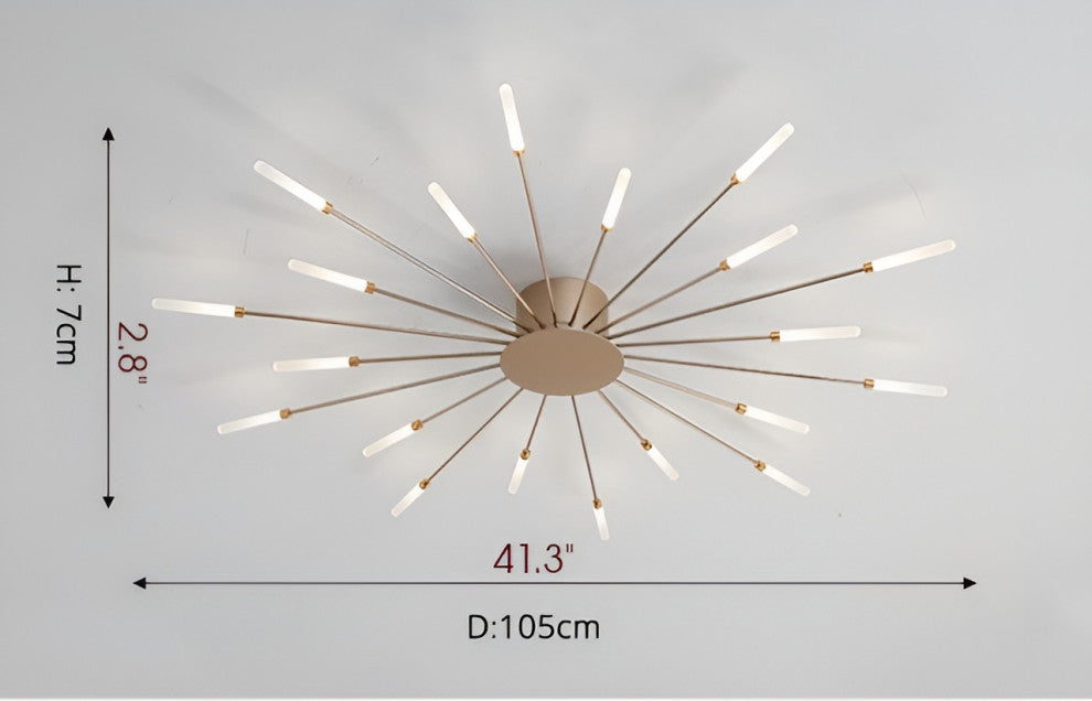 Brugg | Modern LED Dandelion Ceiling Light, Gold, 20 Heads