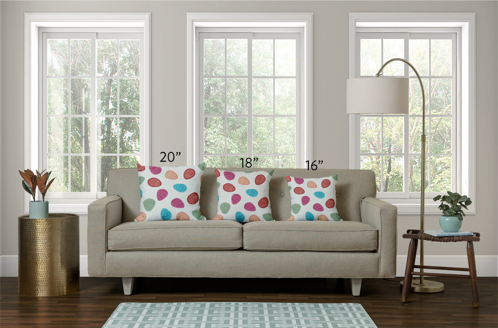 Egg Hunt Easter Decorative Throw Pillow, Whisper White, 18x18"