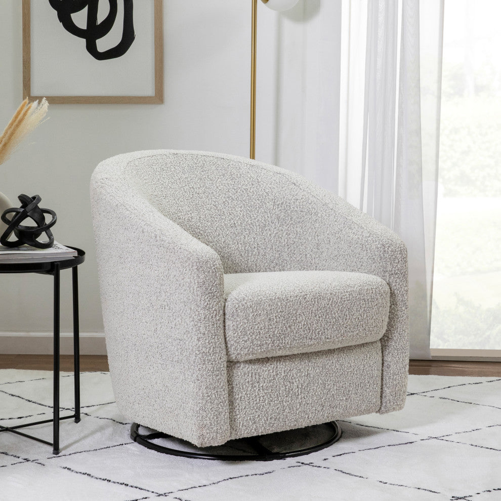 Madison Swivel Glider, Black White Boucle