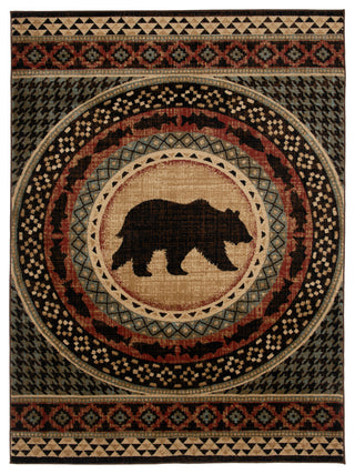 Asheville Lodge Bear Area Rug, Multi, 7'10"x9'10"