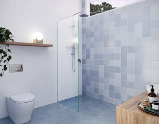 78"x27" Frameless Shower Door Single Fixed Panel, Polished Chrome