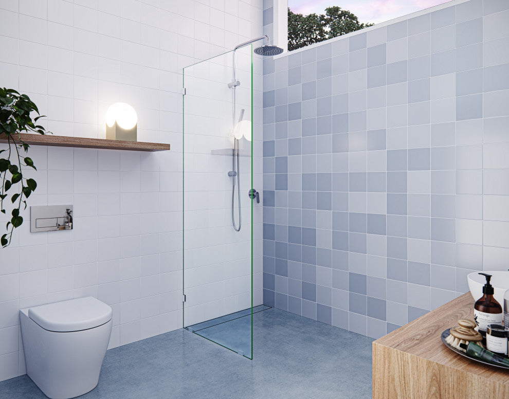 78"x27" Frameless Shower Door Single Fixed Panel, Polished Chrome