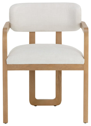 Madrone Dining Armchair, Rustic Oak, Heather Ivory Tweed