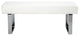 Armen Living Amanda Modern Vinyl & Metal Living Room Bench in White/Silver
