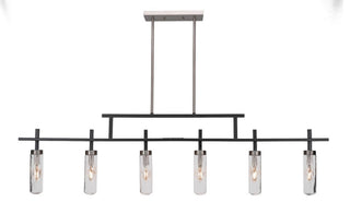 Salinda 6-Light Bar, Matte Black & Brushed Nickel/Clear Bubble