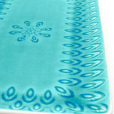 Peacock Crackle-glazed Rectangular Platter, Lagoon