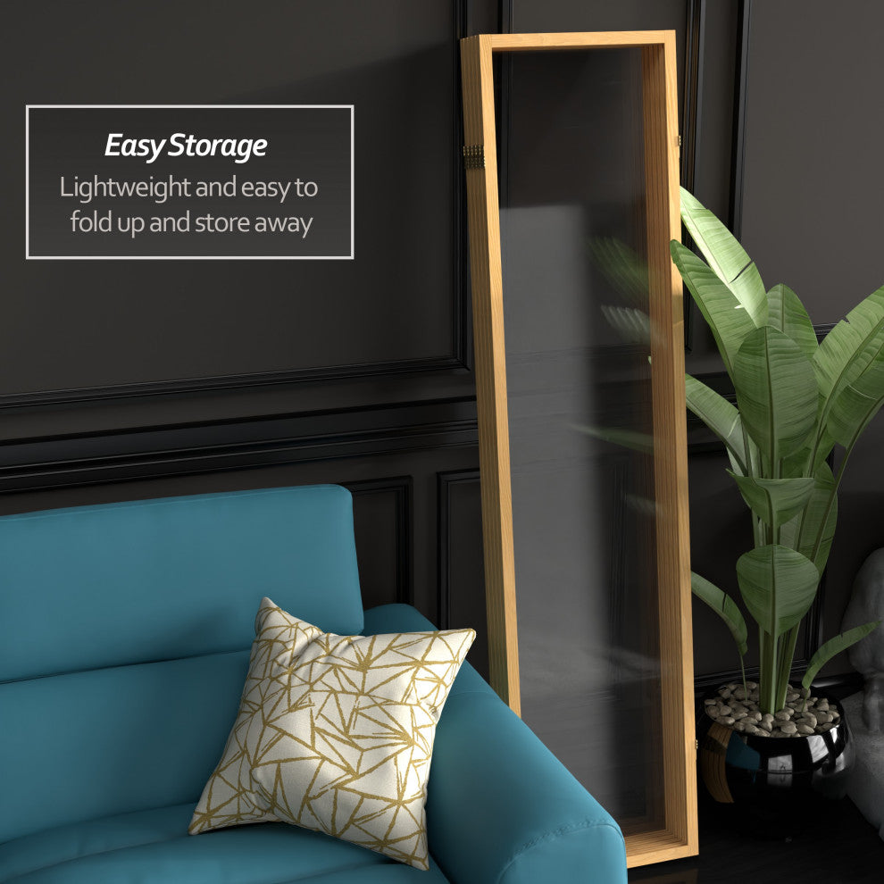 6' Tall Clear Screen Natural, 5 Panel