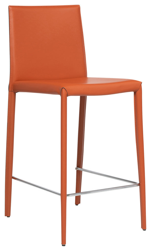 Elite Living Prima Modern 26" Counter Height Bar Stool, Orange