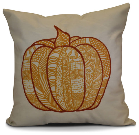 Pumpkin Patch Geometric Print Pillow, Gold, 26