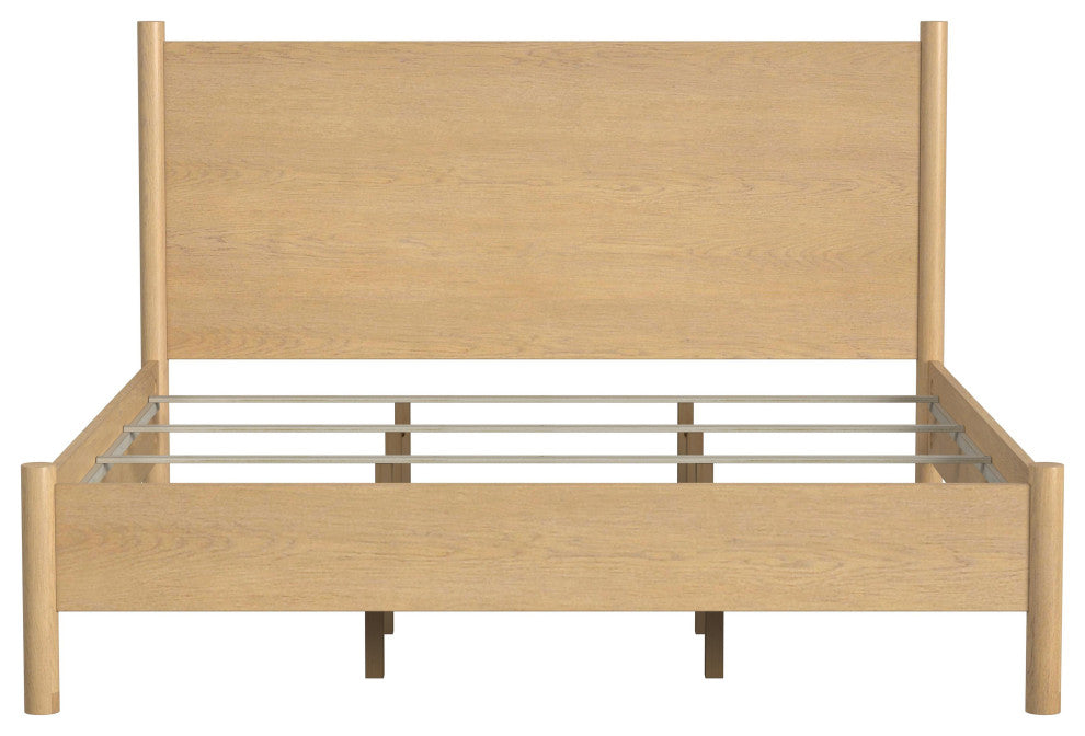 Lennon Rounded Leg Bed, Light Brown, King