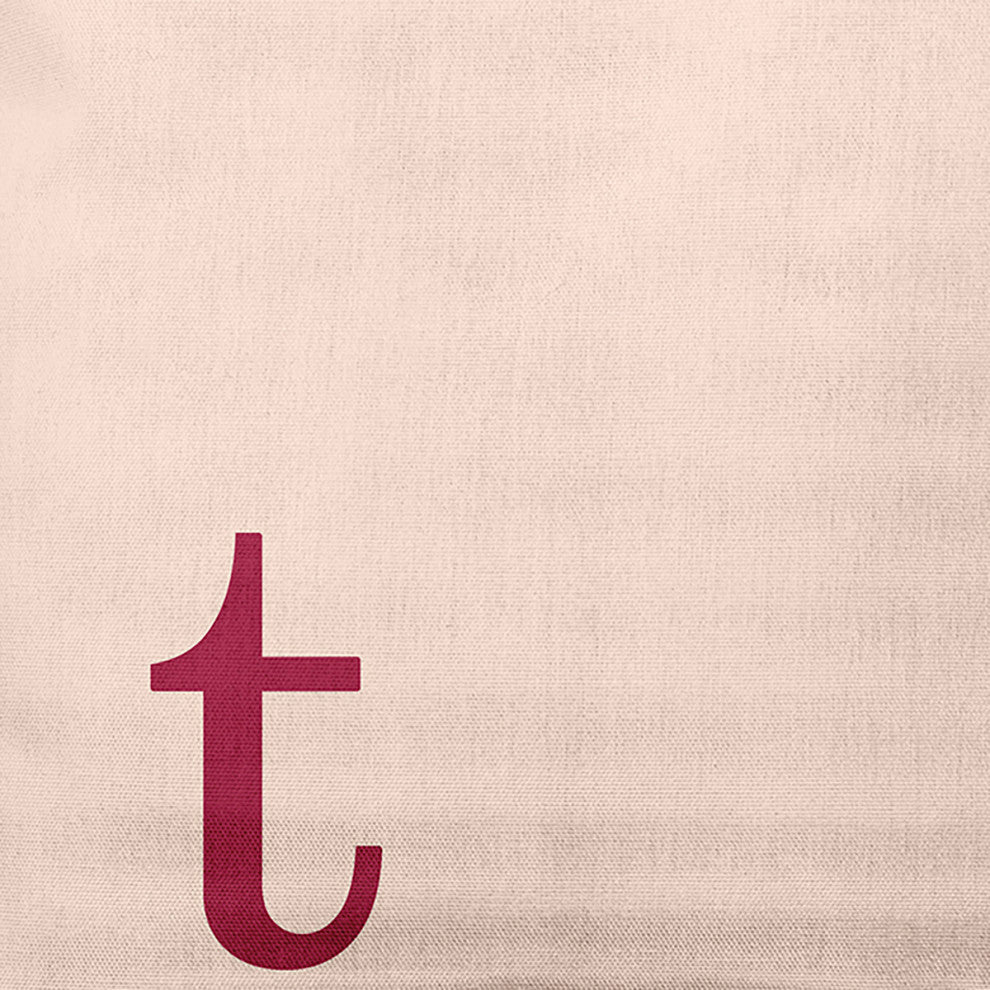18"x18" Modern Monogram Decorative Throw Pillow, Cranberry