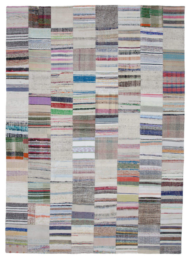 Rug N Carpet - Handmade Anatolian 8' 3'' x 11' 6'' Tribal Patchwork Kilim Rug
