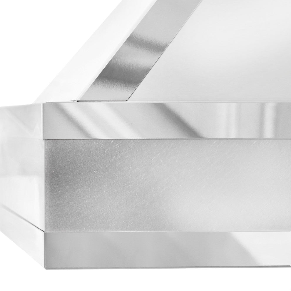 ZLINE Convertible Vent Wall Mount Range Hood in DuraSnow with Mirror Accents