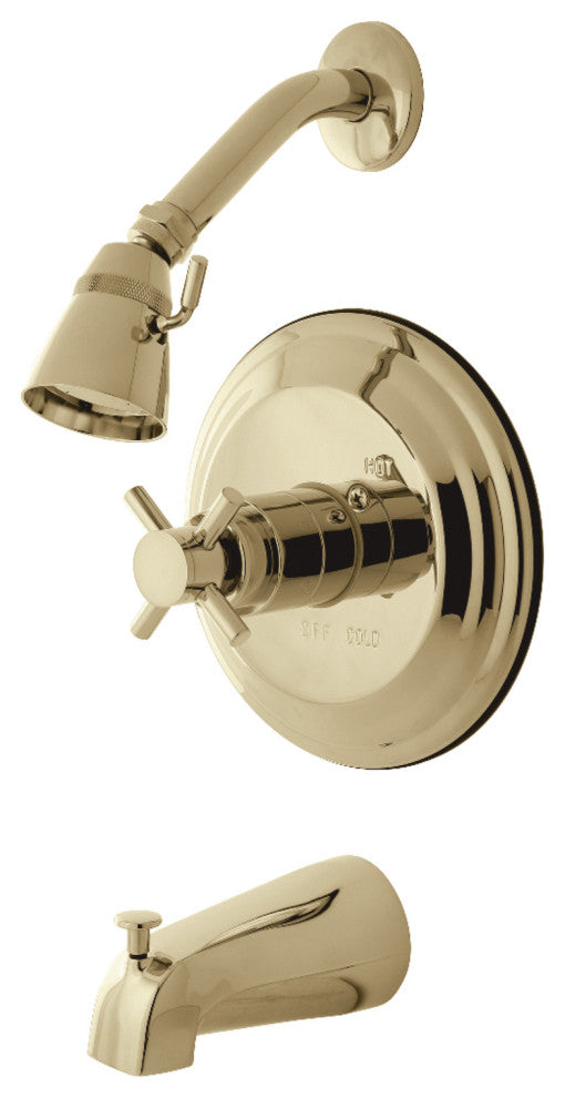 Kingston Brass Tub and Shower Faucet, Polished Brass