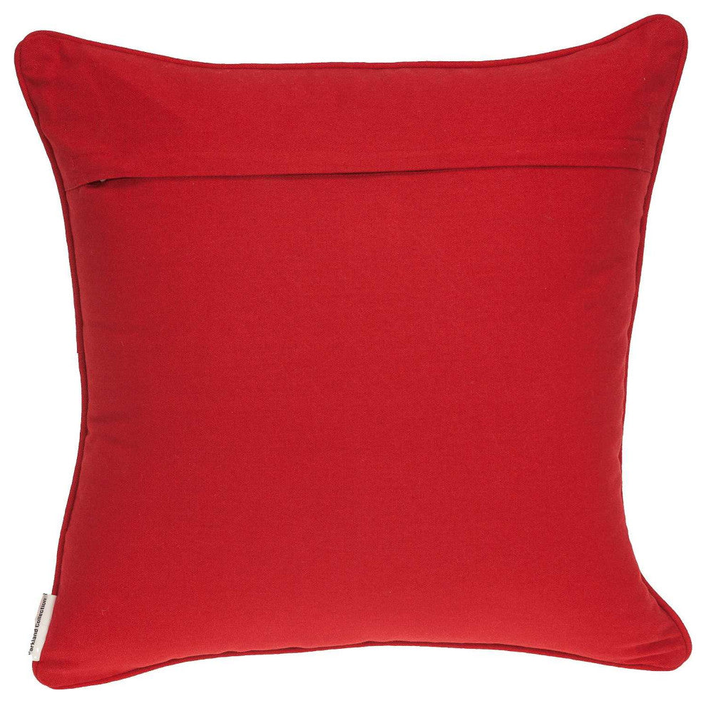 HomeRoots 20" x 0.5" x 20" Transitional Red and White Accent Pillow Cover