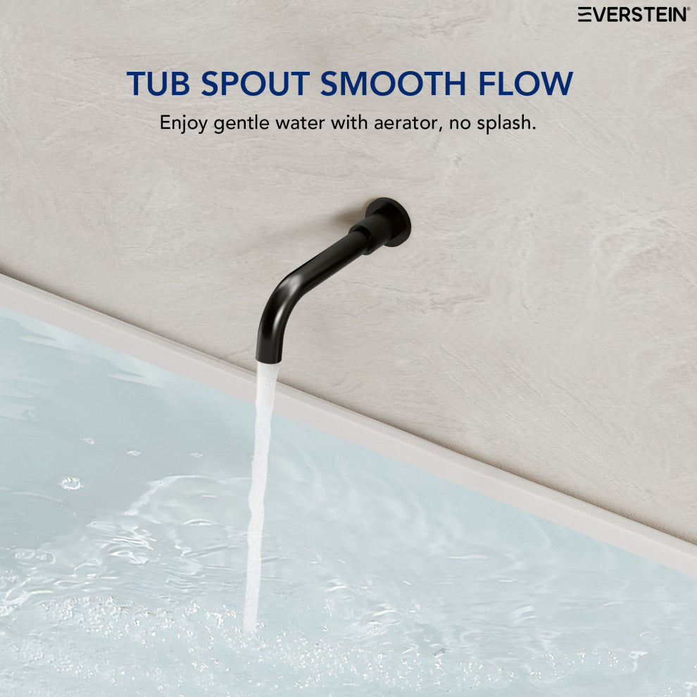 Wall-Mount Tub and Handheld Shower Faucet Set, Matte Black