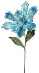 Vickerman Of160762 22" Sea Blue Velvet Magnolia Artificial Christmas Pick