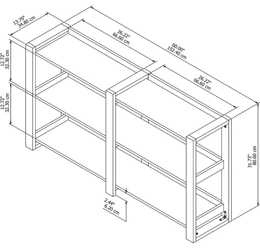 Voss Console Table With Shelves