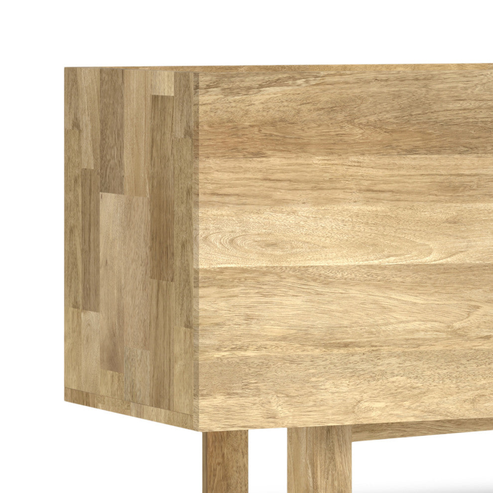 Harrow Solid Mango Wood TV Media Stand, Natural For TVs up to 65 inches