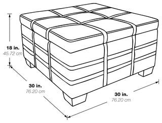 Detour Strap Square Storage Ottoman, Espresso Faux Leather