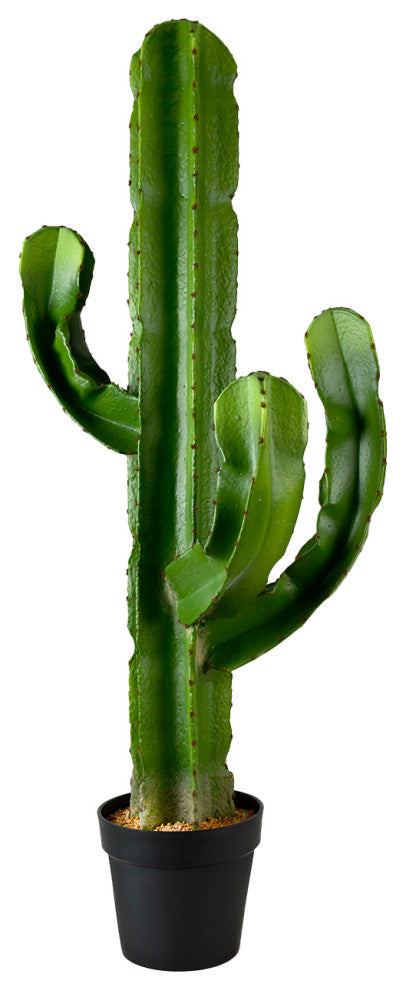 Serene Spaces Living Faux Candelabra Cactus in Gray Plastic Pot, 44" Tall