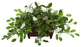Nearly Natural Mix Stephanotis Artificial Plant in Decorative Planter