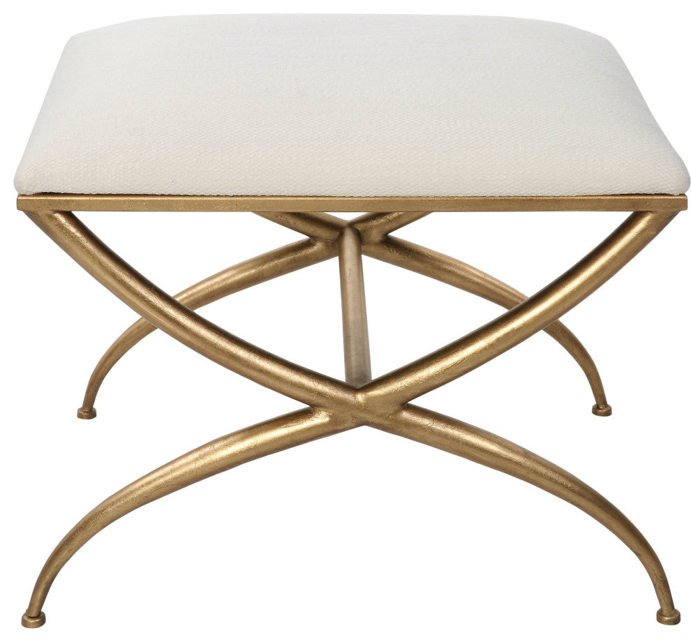 Uttermost Crossing Small White Bench