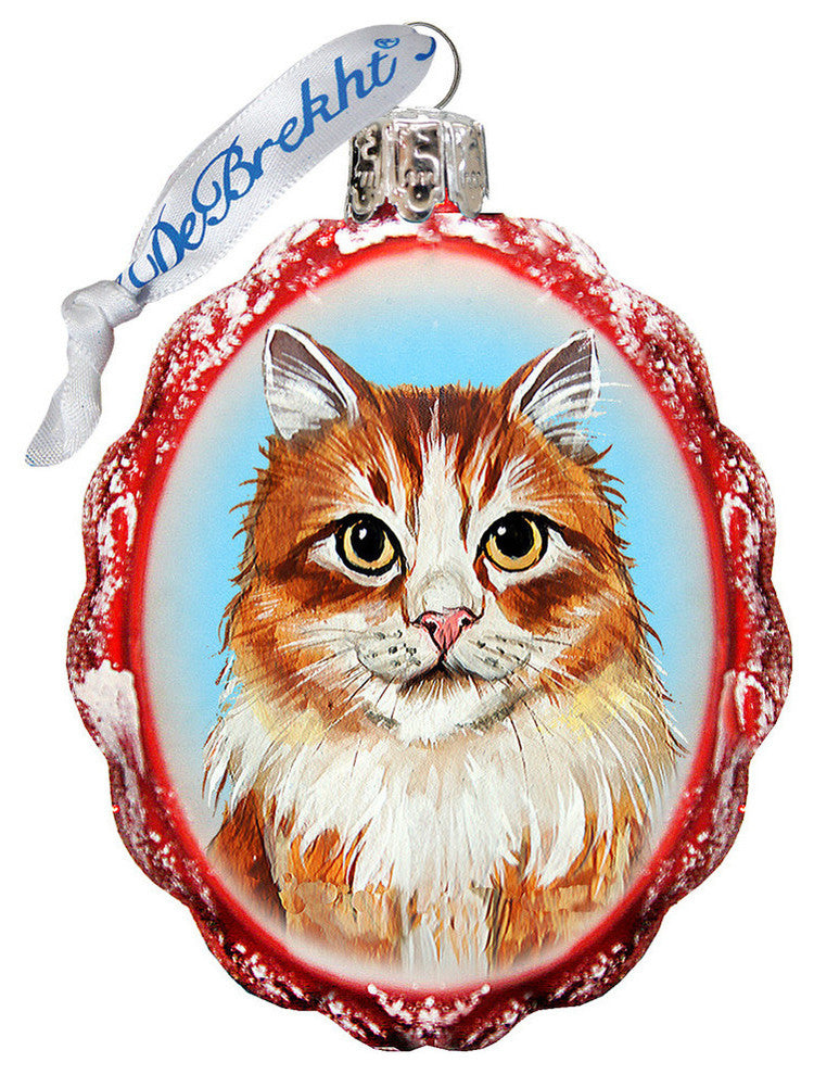 Red Tabby With Curios Glance Ornament