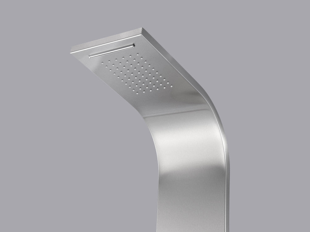 ANZZI Mesmer 58" Full Body Shower Panel, Brushed Steel