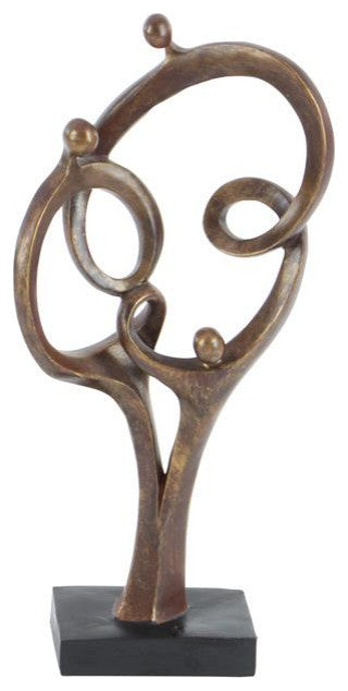 Brown Traditional People Sculpture, 8"x4"x19"