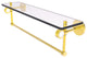 Clearview 22" Glass Shelf and Towel Bar and Groovy Accents, Polished Brass