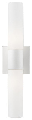 Aero 2 Light White With Brushed Nickel Accent ADA Vanity Sconce