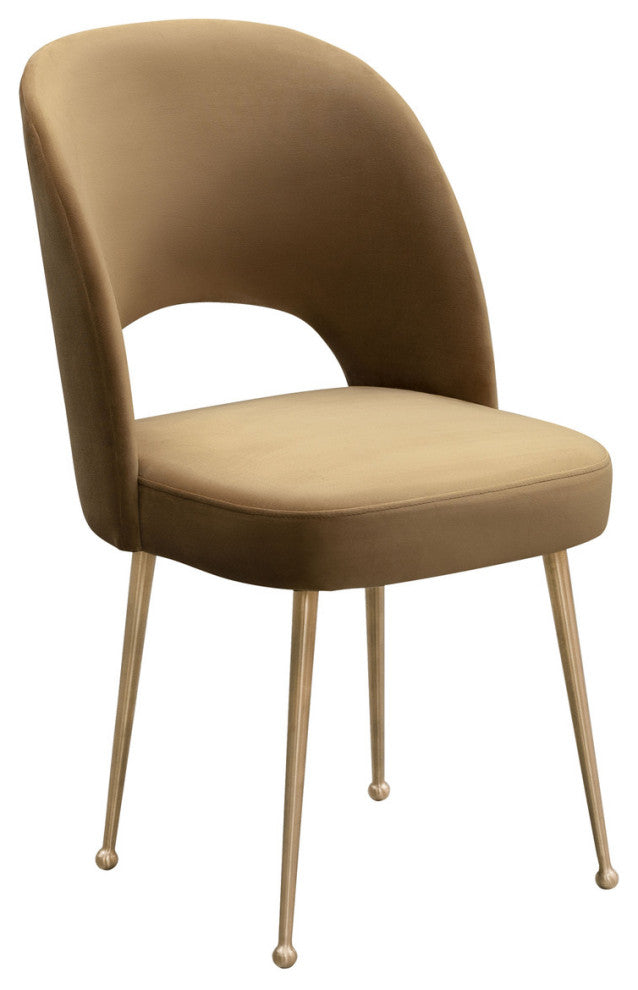 Swell Cognac Velvet Chair - Cognac