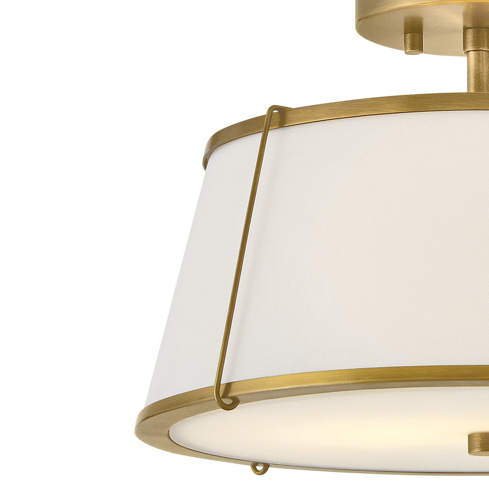 Hinkley Clarke Medium Semi-Flush Mount, Lacquered Dark Brass