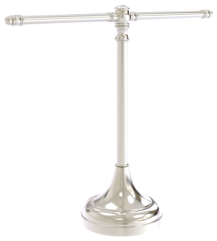 Carolina Crystal Guest Towel Stand, Satin Nickel