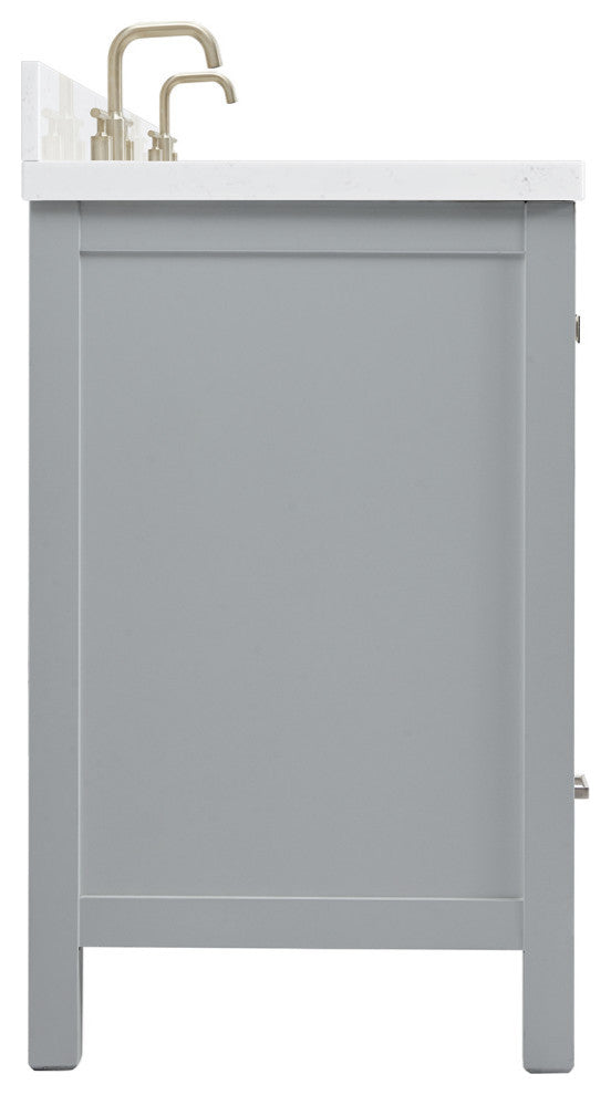 Ariel Cambridge 60" Double Rectangle Sinks Vanity, Carrara Quartz