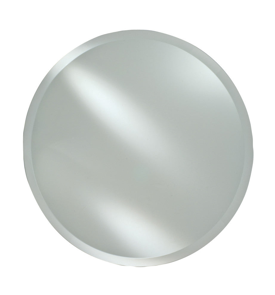 Radiance Frameless Bevel Round Tilt Mirror, Satin, 24"x24", Matte Black