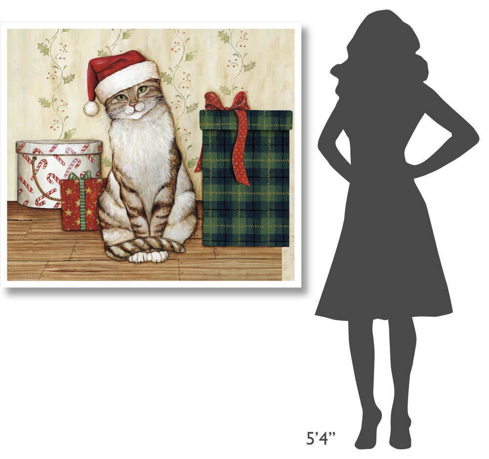 "Christmas Kitty III" Digital Paper Print by David Carter Brown, 46"x41"