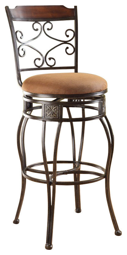 Bar Chair With Swive, Brown, Set of 2
